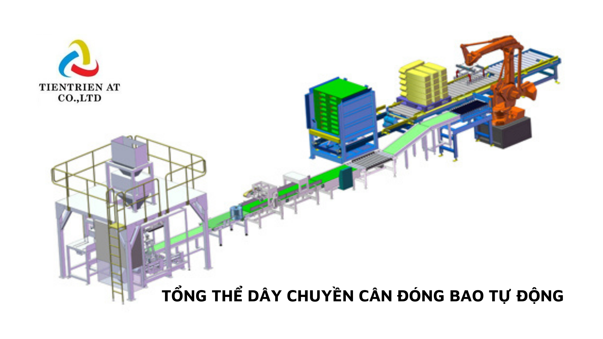 Máy đóng bao tự động hiện đại, chất lượng tại Công ty Tiến Triển